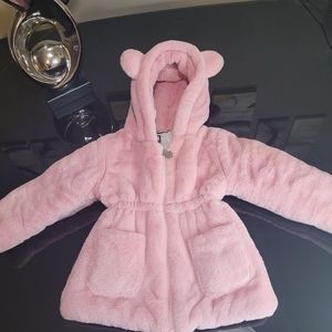 FARVALUE Baby Girls Winter Coats Toddler Faux Fur Hooded Warm Cozy Zip-Up Jacket